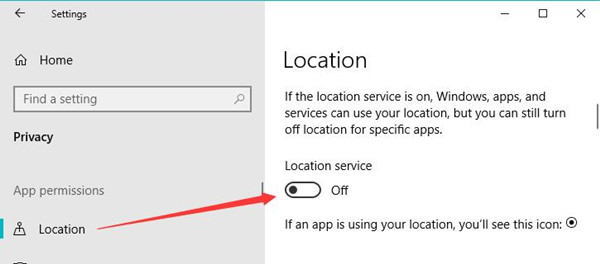 disable location service