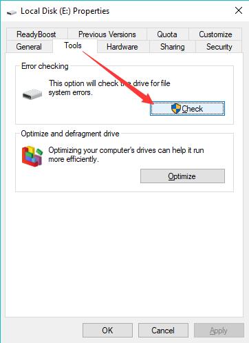 disk error checking