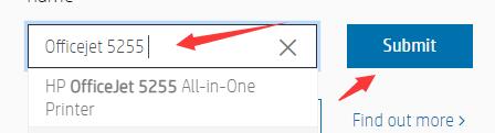 enter the hp printer model in the search box