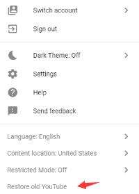 restore old youtube