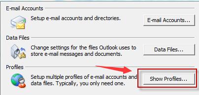 show profiles in outlook account
