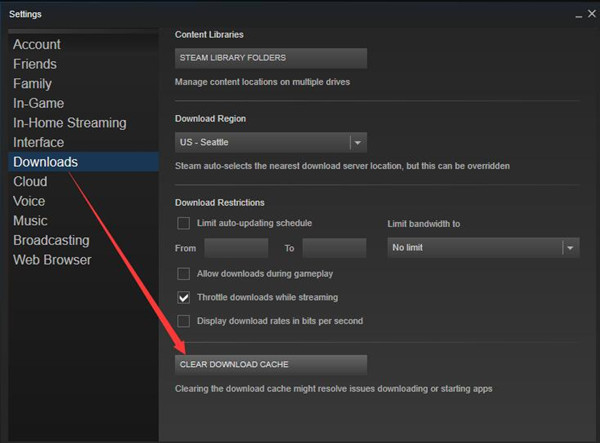 steam clear download cache