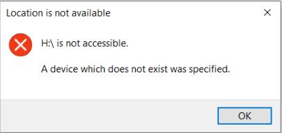 a device which does not exist was specified