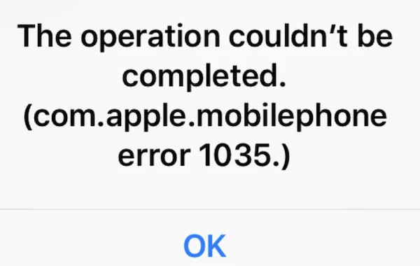 com.apple.mobile.phone error 1035