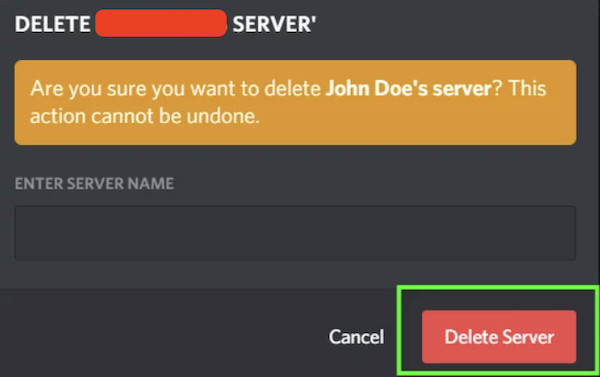 enter server name