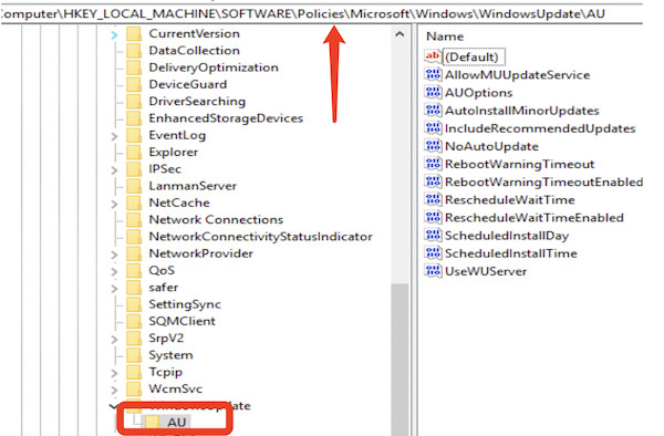 auopilot in registry editor