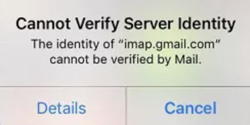cannot verify server identity