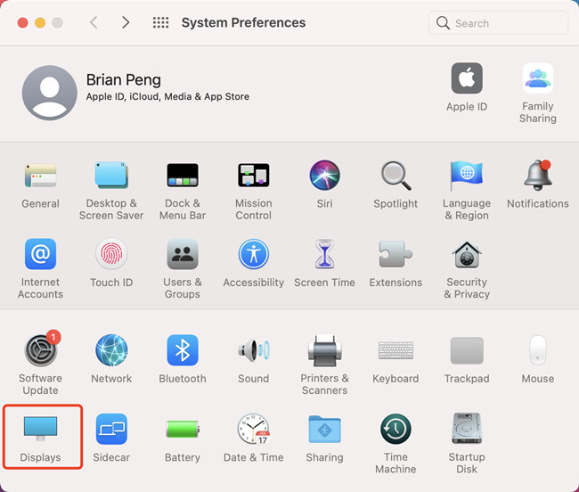 mac system preferences display