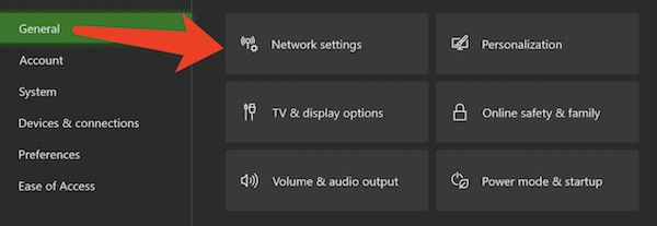network settings on xbox