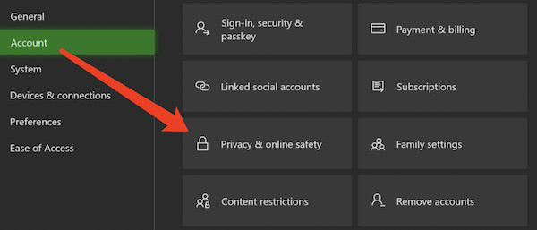 privacy and online safety xbox