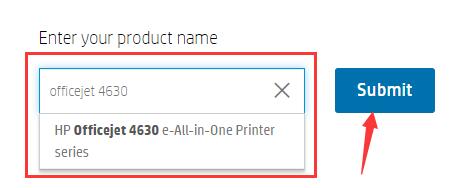 search officejet 4630 in hp search box