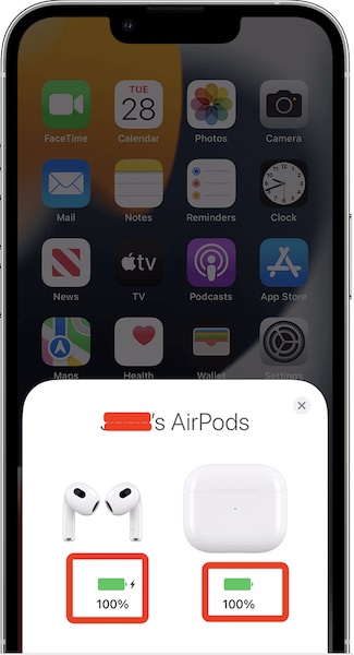 check airpods battery charging status