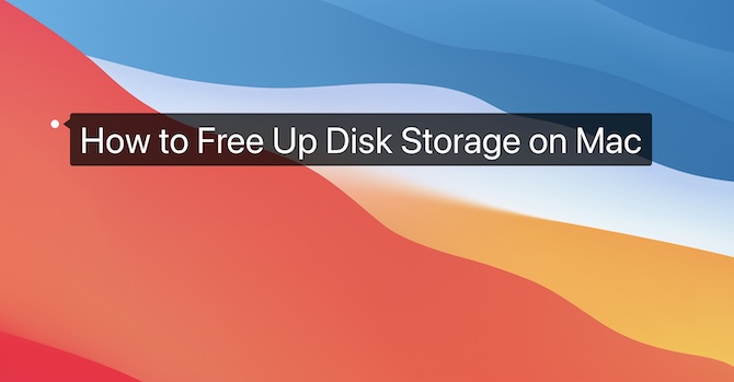 how to free up disk storage on mac