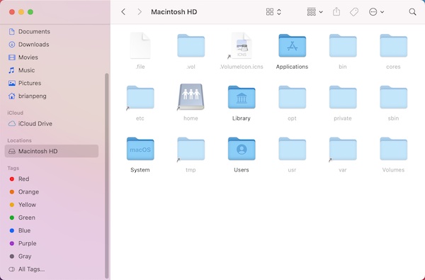 macintosh hd hidden files folders