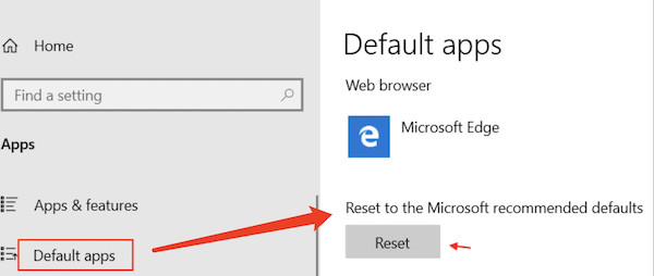 reset to the microsoft recommended defaults