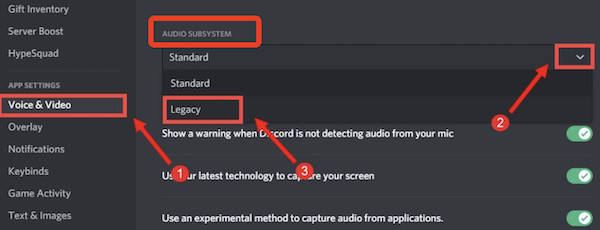 set discord audio subsystem to legacy