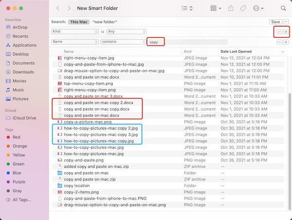 smart folder find duplicate files