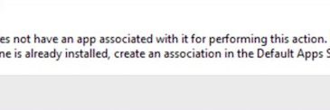 This File Does Not Have a Program Associated with it for Performing this Action
