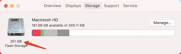 total storage on mac