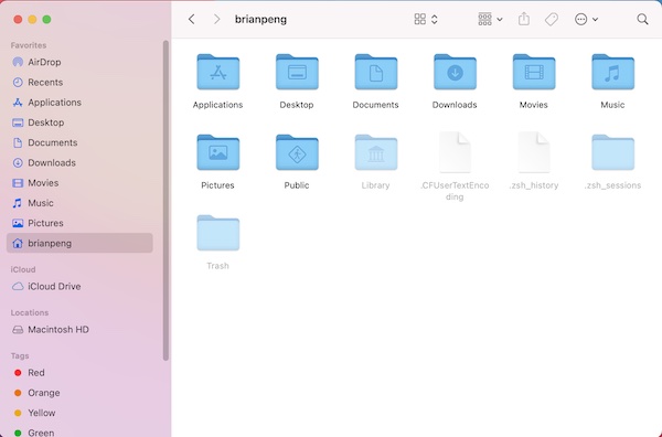 users hidden files folders