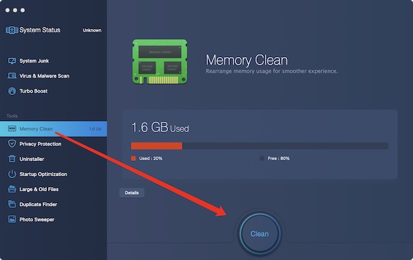 clean memory via memory clean