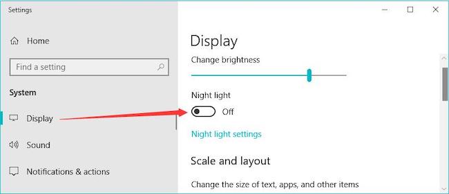 disable night light