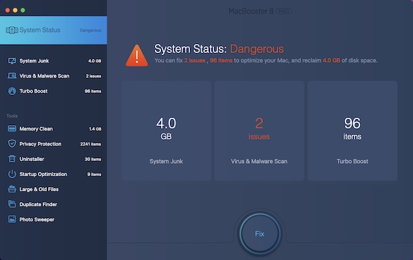 mac booster scan system status dangerous