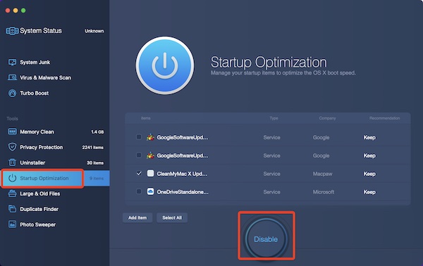mac booster startup optimization