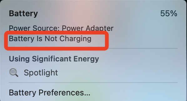 mac battery not charging