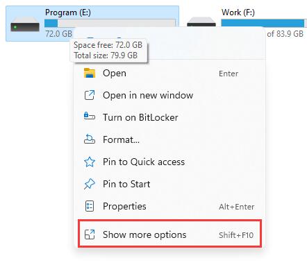 file explorer show more options windows 11