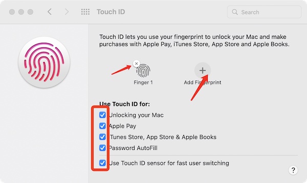 macbook touch id setup