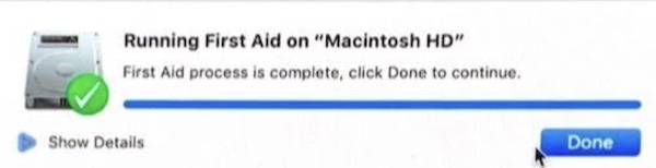 running first aid on mac disk