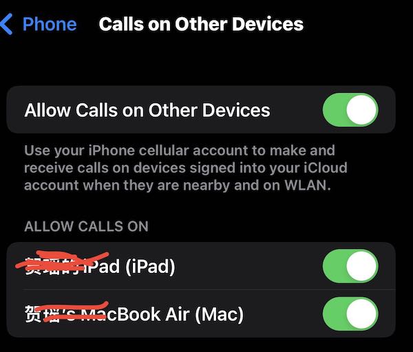 allow calls on other devices