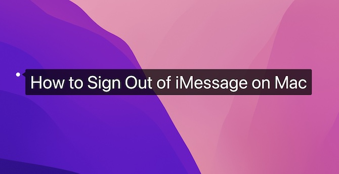 how to sign out of imessage on mac