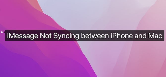 imessage not syncing between iphone and mac