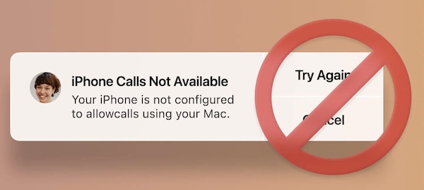 your iphone is not configured to allow calls using this mac
