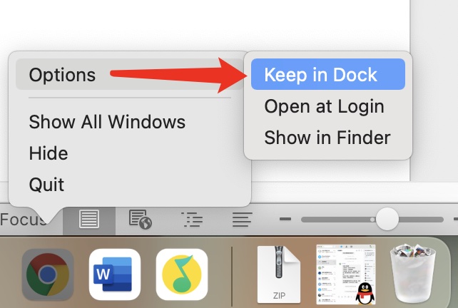 add an app to dock