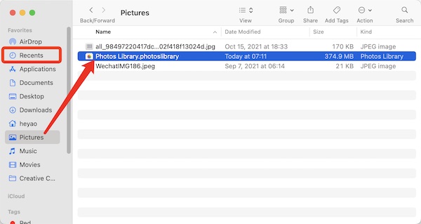 how to find the saved pictures on mac