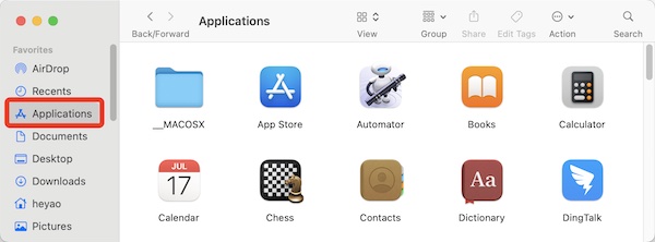 where is the applications folder on mac