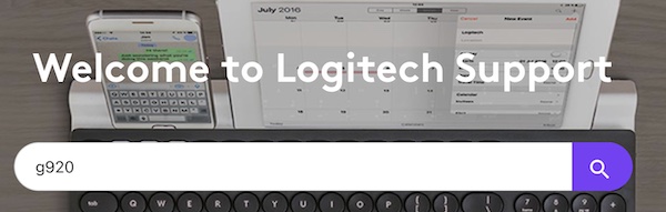 enter g920 in logitech support