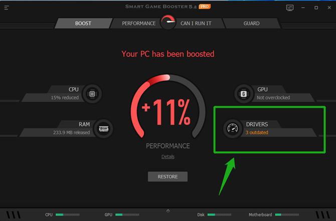 smart game booster drivers outdated