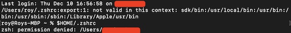 zsh permission denied