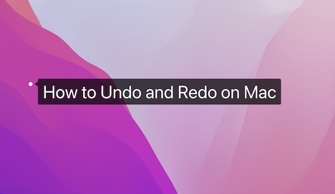 how to undo and redo on mac
