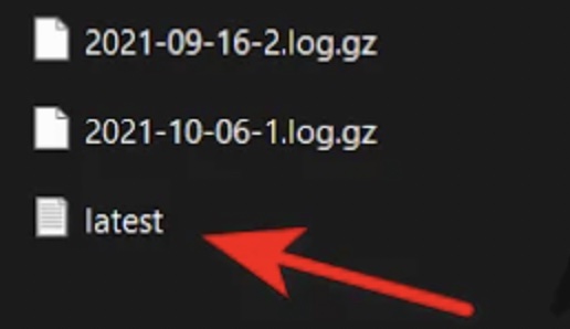 locate latest file in minecraft logs folder