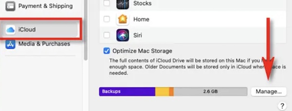 manage mac icloud