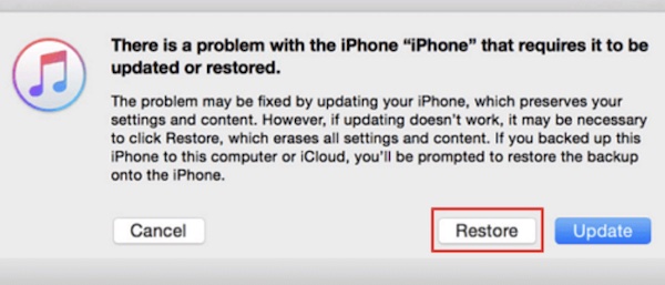 restore the iphone in itunes on windows