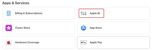 select apple id in apple support
