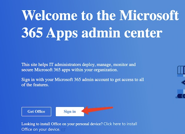 sign in microsoft 365 office admin center