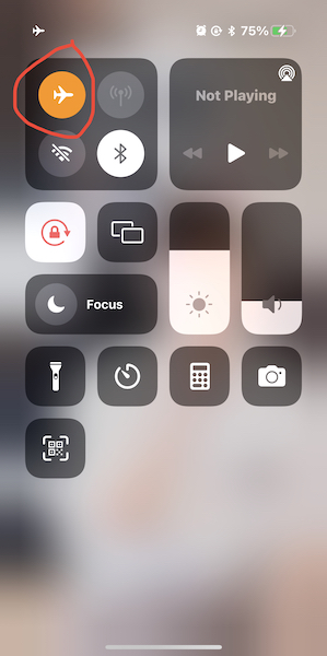 enable iphone airplane mode