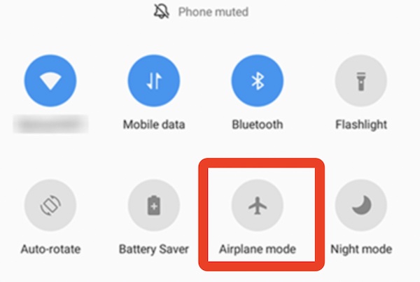 android phone turn on airplane mode on and off